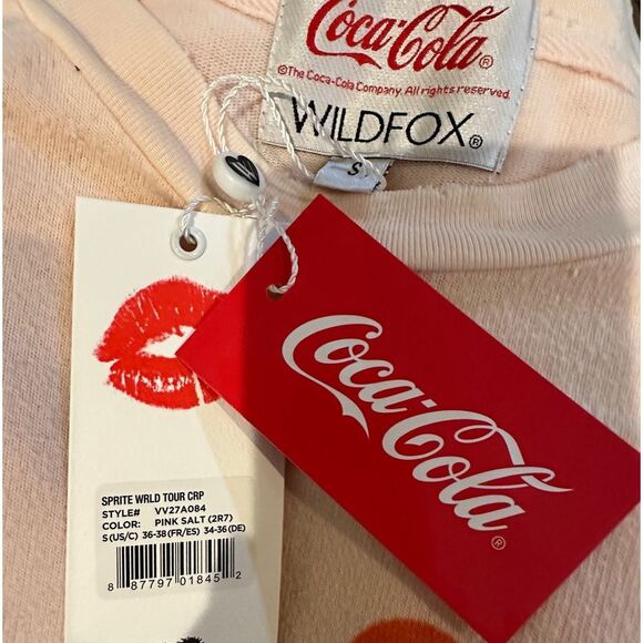 WILDFOX WOMEN’S SPRITE WORLD TOUR CROP IN PINK SALT NWT - Picture 6 of 8